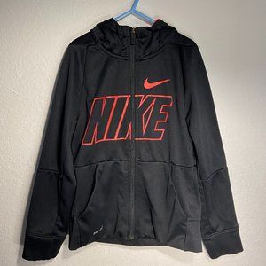 Nike dri fit black and charcoal gray jacket